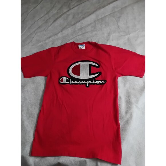 Champion Big Logo T-Shirt Small Crew Neck Short Sleeve Y2K - Picture 2 of 7